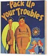 Oliver Hardy And Stan Laurel In Pack Up Your Troubles -1932-. #3 Wood Print
