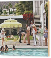 Poolside Party Wood Print