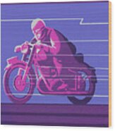 Racing Motorcycle #3 Wood Print