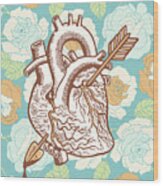 Heart With Arrow #4 Wood Print