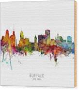 Buffalo New York Skyline #5 Wood Print