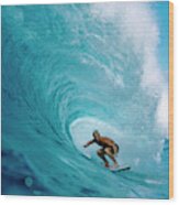Man Surfing In The Sea #5 Wood Print