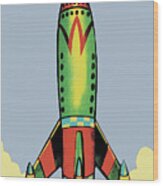 Rocket Launch #5 Wood Print