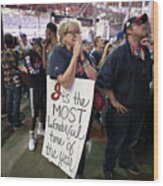 Cleveland Indians Fans Gather To The Wood Print