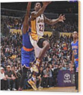 New York Knicks V Los Angeles Lakers Wood Print