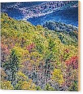 Blue Ridge And Smoky Mountains Changing Color In Fall #69 Wood Print