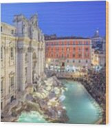 Rome, Italy Overlooking Trevi Fountain #7 Wood Print