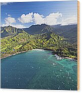 Scenic Aerial Views Of Kauai From Above #9 Wood Print