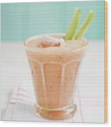 A Celery And Watermelon Smoothie Wood Print