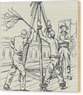 A Convict Being Flogged Wood Print