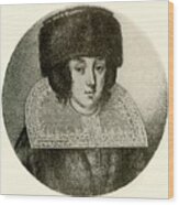 A Dutch Lady In Fur Cap And Mantle Wood Print