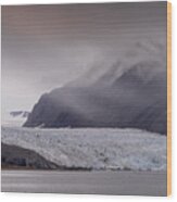 A Glacier In The Mist .. Svalbard Wood Print