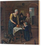 A Peasant Family At Meal-time Grace Wood Print