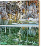 A Serene Chill - Hanging Lake Colorado Panorama Wood Print