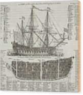 A Ship Of War Wood Print