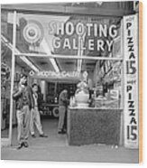 A Shooting Gallery, Pizza And Snack Wood Print