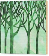 Abstract Green Marble Watercolor Forest Wood Print