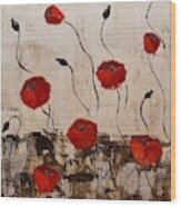 Abstract Poppy Wood Print