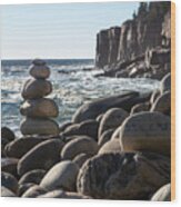 Acadia Rocks Wood Print