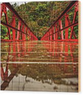 Across Red Bridge Wood Print