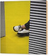 Activities On The Yellow Floor Wood Print