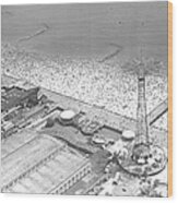 Aerial Of Coney Island Wood Print