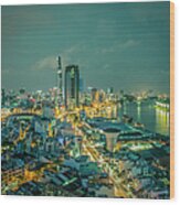 Aerial View Of Ho Chi Minh City Wood Print