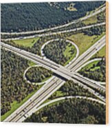 Aerial View Of Junction In Bavaria Wood Print