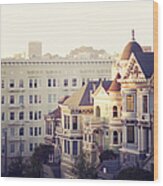 Alamo Square, San Francisco Wood Print