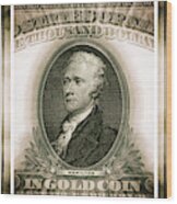 Alexander Hamilton 1907 American One Thousand Dollar Bill Currency Triptych Wood Print