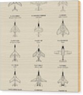 American Jet Fighter Aircraft Wood Print