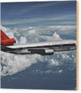 Among The Clouds - Northwest Orient Dc-10-40 Wood Print