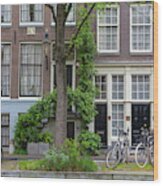 Amsterdam Canalside Houses Wood Print