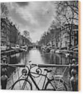 Amsterdam View Wood Print