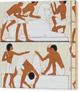 Ancient Egyptian Sculptors Working Wood Print