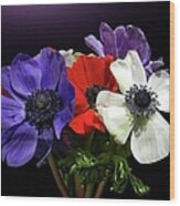 Anemonen Bouquet Wood Print