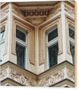 Angled Windows At The Hotel Paris Prague Wood Print