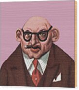 Angry Businessman Wood Print