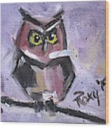 Annoyed Little Owl Wood Print
