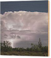 Arizona Monsoon Thunderstorm Wood Print