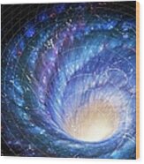 Artwork Of A Galaxy As Whirlpool In Wood Print