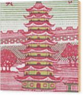Asian Pagoda Wood Print