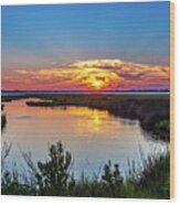 Assateague Island Sunset Wood Print