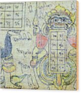 Astrological Figures And Calendar Wood Print