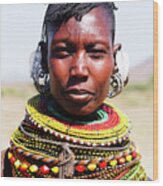 Authentic Turcana Woman With Colorful Wood Print