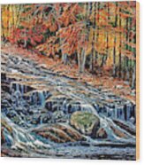 Autumn Cascade Wood Print