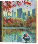 Autumn Central Park Wood Print