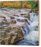 Autumn Color At Rocky Gorge Wood Print
