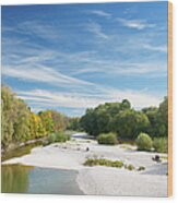 Autumn Colors, River Isar Munich Wood Print