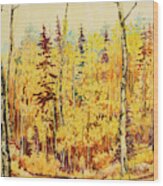 Autumn Gold Wood Print